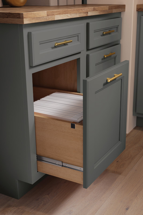 blue pullout file cabinet